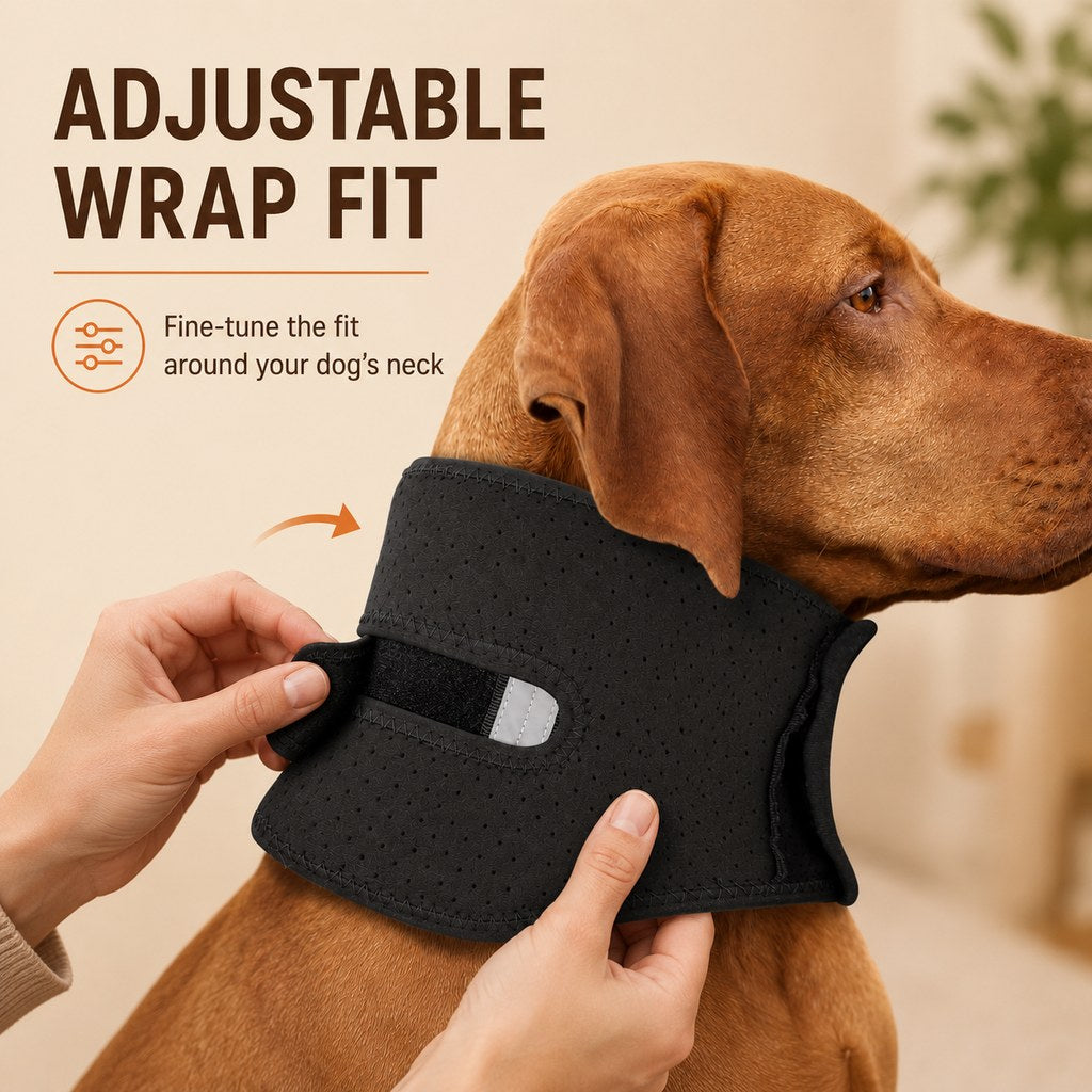 Ortekor Adjustable Dog Neck Support Brace for At-Home Rest - Breathable Structured Wrap for Added Stability
