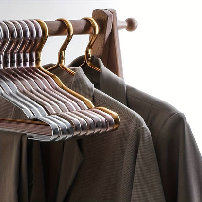 Premium Metal Wardrobe Hangers Non-Slip 6-Pack for Suits Dresses Coats Closet Organization Space-Saving Gold Rose Silver