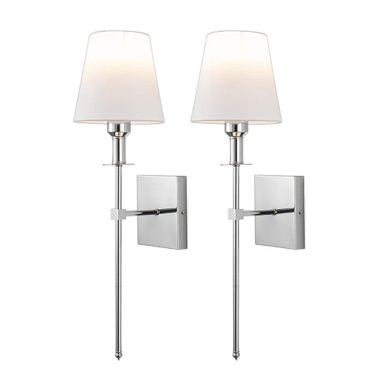Cordless Battery-Powered Sconce with Remote 23 in Iron Fabric Indoor Outdoor Adjustable Reading Wall Light for Bedroom Living Room Patio Gar