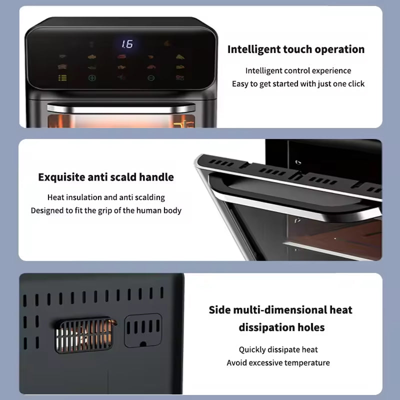 10-Quart Digital Air Fryer Oven with 18 Presets – Family-Size Countertop Cooker for Healthier Frying, Roasting & Baking
