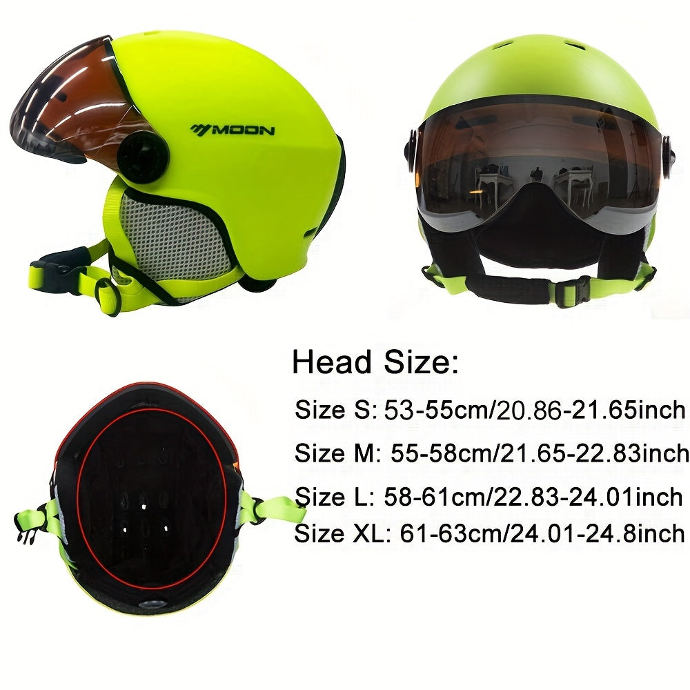 Winter Snow Helmet with Removable Visor for Skiing Snowboarding Mountain Sports Adjustable Head Protection Breathable Padded Lightweight Out