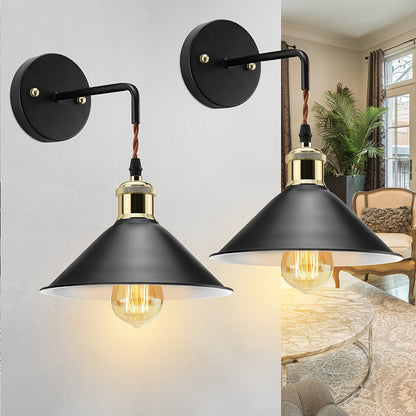 Industrial Wall Light Fixture – Oil-Rubbed Metal Accent Lamp for Bedroom, Living Room & Hallway – E26 Hardwired Sconce