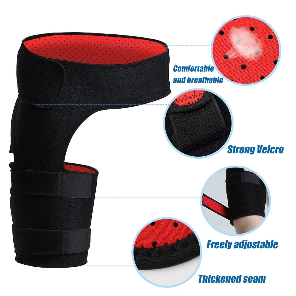 Hip Brace, Adjustable Hip and Thigh Compression Brace for Support, Breathable Thigh Brace for Daily Activity