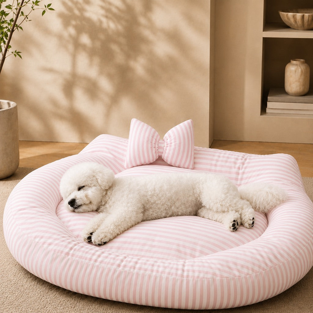 Ortekor All-Season Bolster Pet Bed with Pillow for Cats & Small Dogs - Soft Raised-Edge Support for Indoor Naps