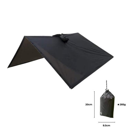 Packable Rain Poncho for Hiking, Camping & Emergency Outdoor Use - Lightweight Waterproof Cover with Hood - Fits Over Backpacks - One Size
