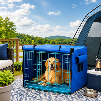 Ortekor All-Weather Dog Crate Cover for Home, Patio & Camping - Privacy, Wind & Light Rain Protection