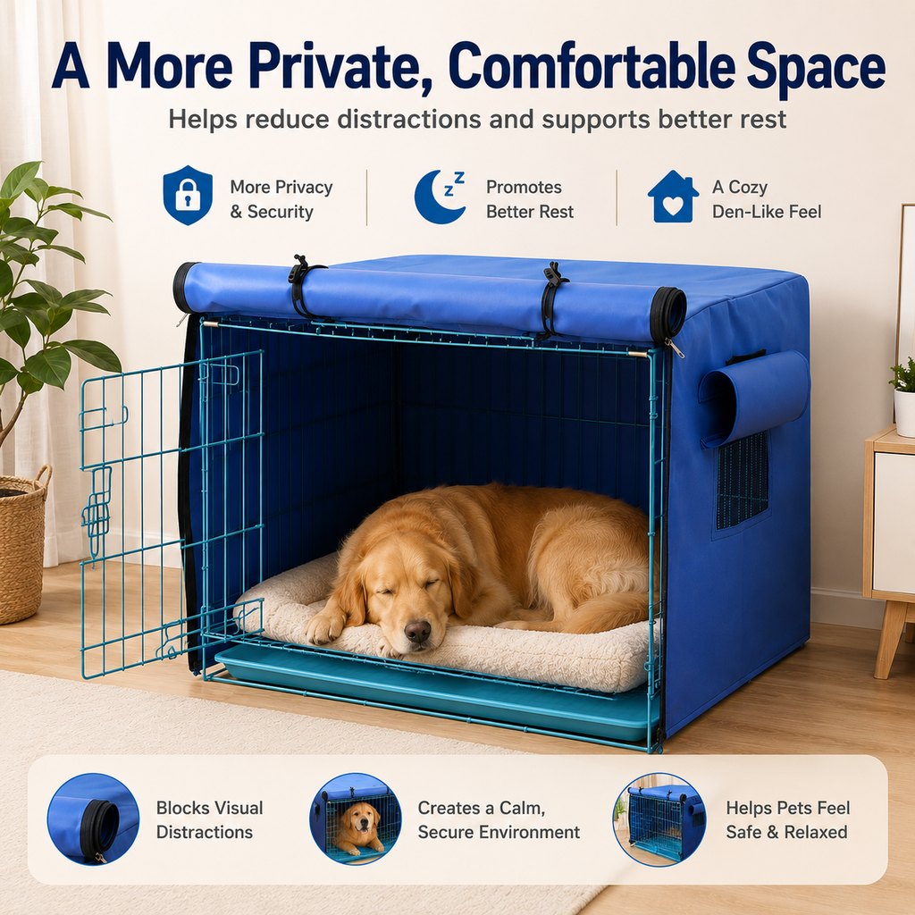 Ortekor All-Weather Dog Crate Cover for Home, Patio & Camping - Privacy, Wind & Light Rain Protection