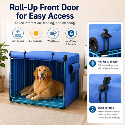 Ortekor All-Weather Dog Crate Cover for Home, Patio & Camping - Privacy, Wind & Light Rain Protection