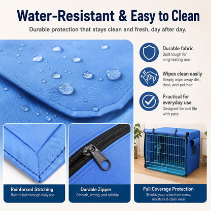 Ortekor All-Weather Dog Crate Cover for Home, Patio & Camping - Privacy, Wind & Light Rain Protection