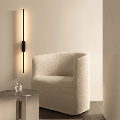 Modern Linear LED Wall Light 3000K Warm White Brushed Metal Sconce for Living Room Hallway Entry Bedroom Corridor Accent Lighting