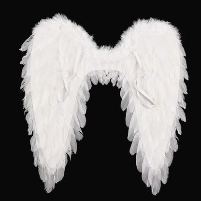Feathered Angel Wings for Adults & Kids - Lightweight Costume Accessory for Halloween, Theater, Cosplay & Photoshoots