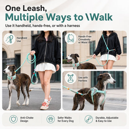 Ortekor Anti-Choke Dog Leash for Everyday Walks - Padded Neck Protection & Better Control for Pullers