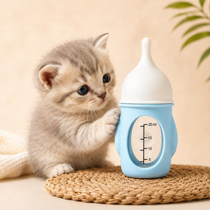 Ortekor Newborn Puppy & Kitten Nursing Bottle – Anti-Choke Silicone Pet Feeder for Safe, Gentle Milk Feeding at Home