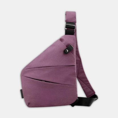 Compact Hardshell Shoulder Pouch with Hidden Compartments & Convertible Straps for Daily Commute