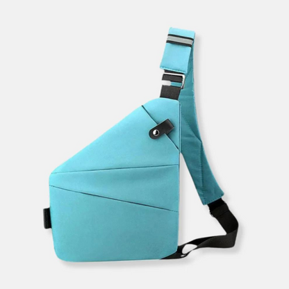 Compact Hardshell Shoulder Pouch with Hidden Compartments & Convertible Straps for Daily Commute