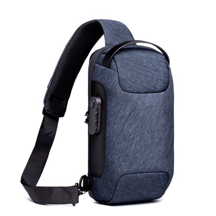 Crossbody Sling Bag with USB Charging Port and TSA Lock for Men & Women | Water-Resistant Chest Pack for Travel, Hiking & Daily Use