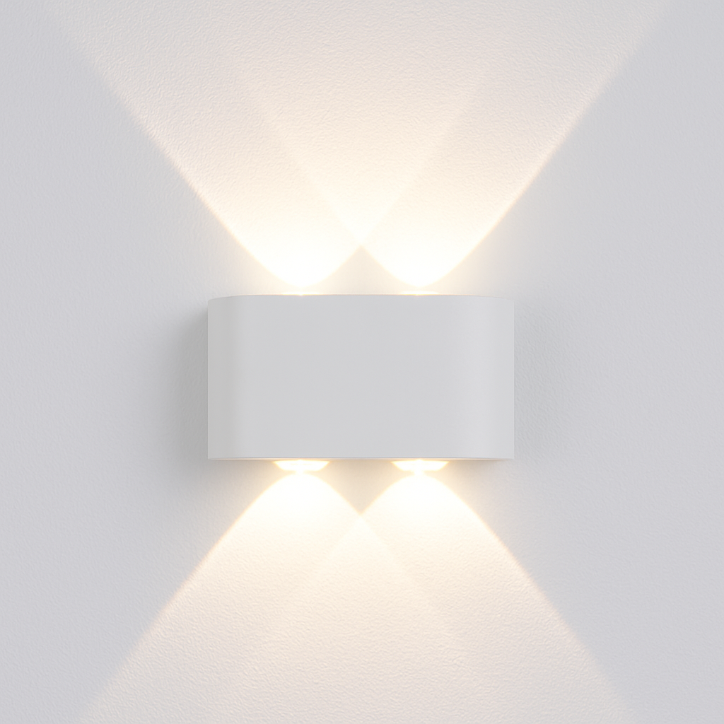 Modern LED Outdoor Wall Light Fixture Black or White for Porch, Garden & Entryway Lighting