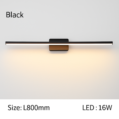 LED Bathroom Vanity Light Fixture – Slim Rectangular Wall Sconce for Mirror Lighting – Metal Bar Mount – Modern Design for Powder Room