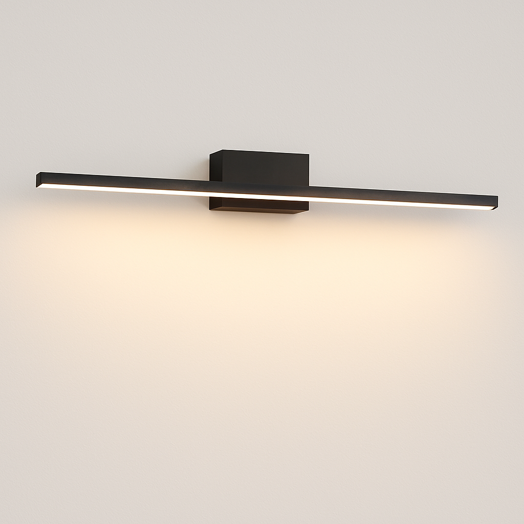 LED Bathroom Vanity Light Fixture – Slim Rectangular Wall Sconce for Mirror Lighting – Metal Bar Mount – Modern Design for Powder Room