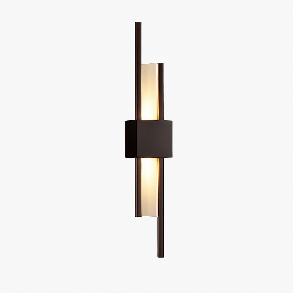 Modern Vertical LED Wall Sconce with Metal Bar & Acrylic Diffuser – Dual-Direction Up Down Light for Bedroom Living Room Hallway