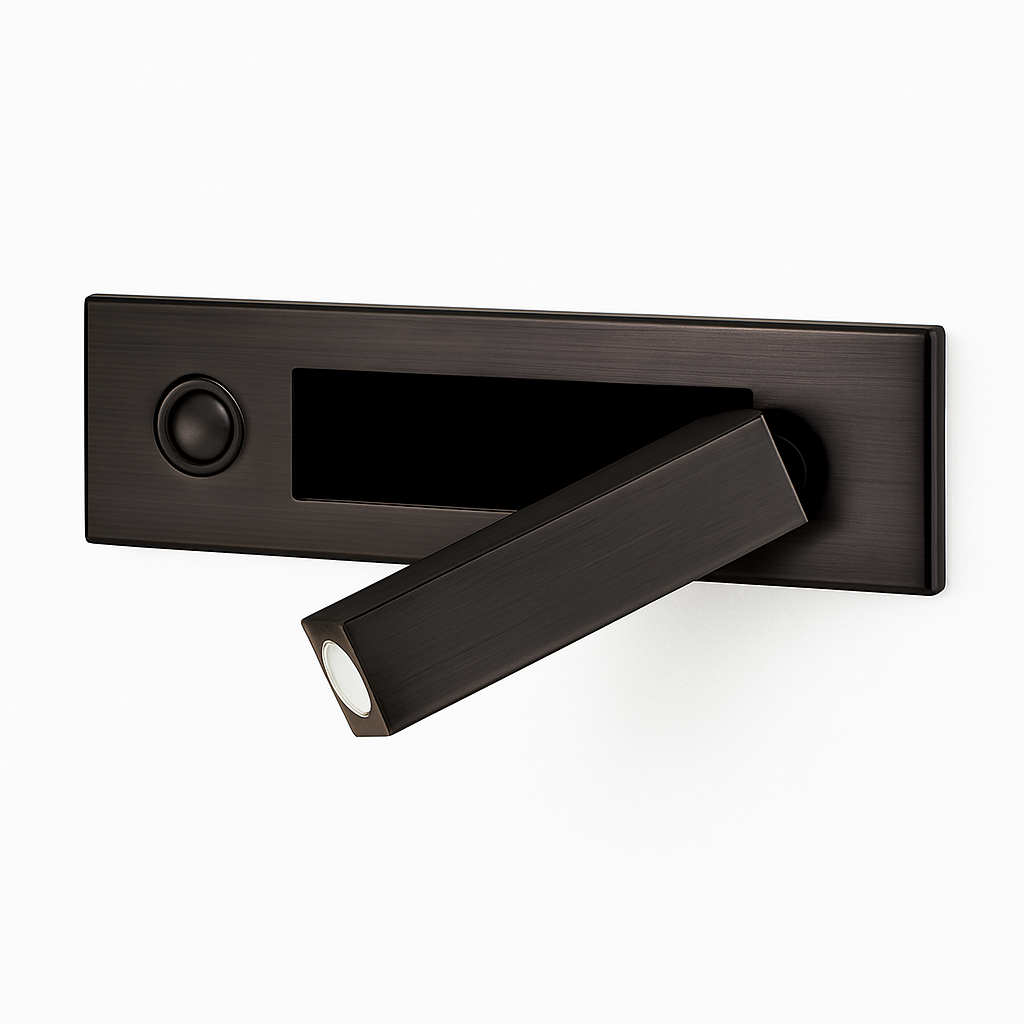 Recessed LED Reading Light Square Wall Sconce Aluminum Bedside Lamp for Bedroom Hotel Contemporary Downlight Fixture Matte Black White