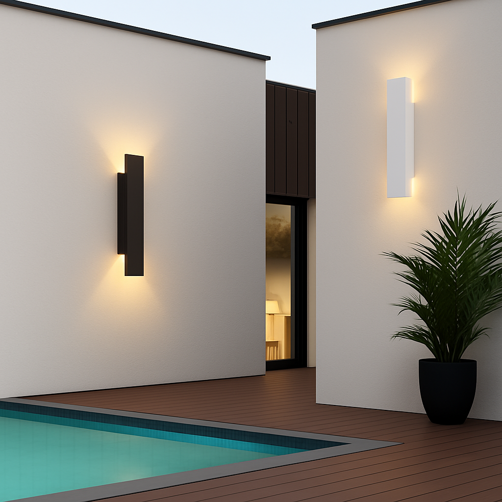 18W LED Outdoor Wall Sconce Black Aluminum Waterproof Porch Light for Patio Garden Entryway Home Exterior IP65
