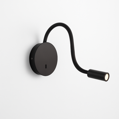 Adjustable Gooseneck LED Wall Mount Reading Light for Bedrooms with Rechargeable Battery Black or White Finish Plug-In or Cordless Nightstan