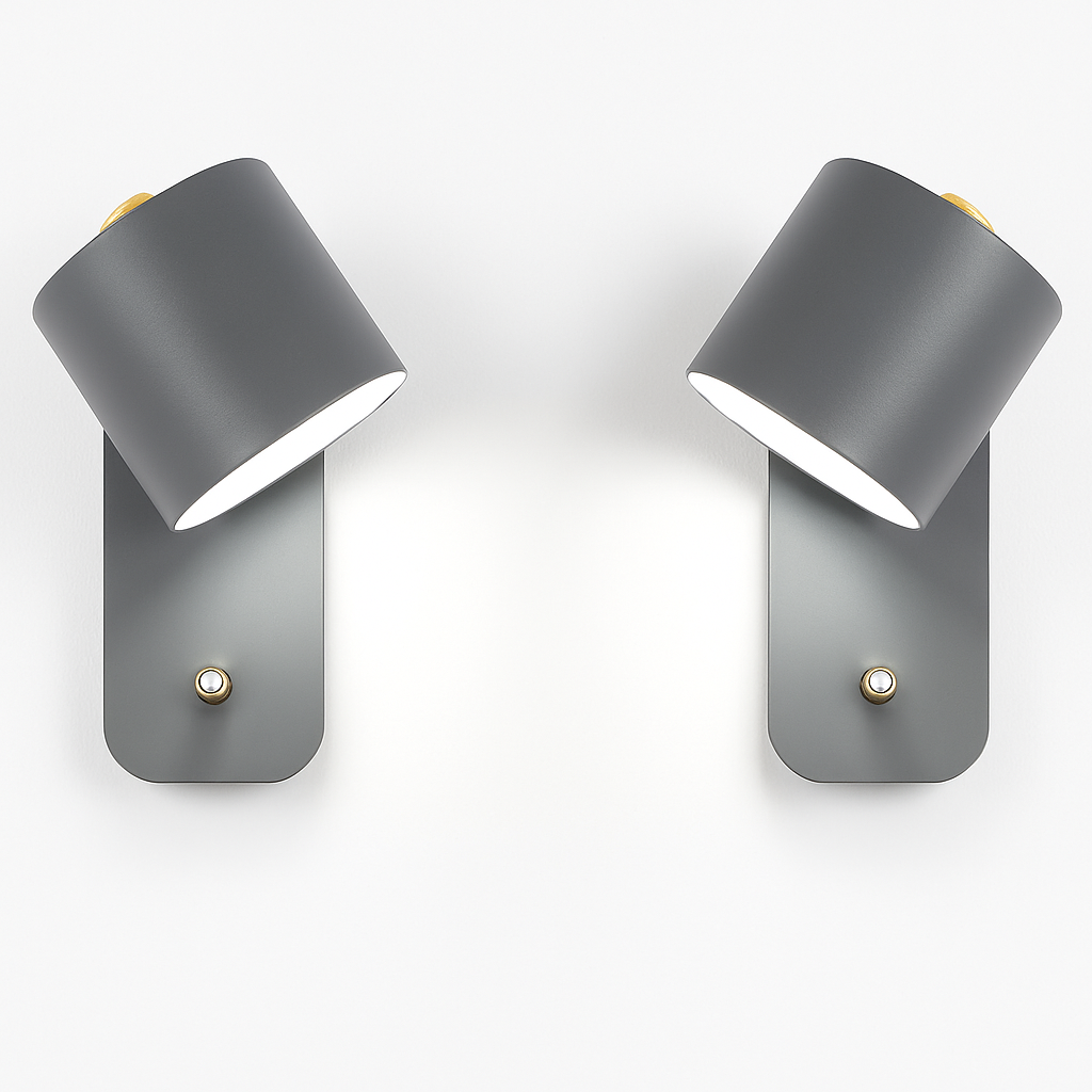 Modern Metal Wall Sconce with Up & Down Light | E27 LED Compatible | Painted Iron Fixture for Bedroom, Hallway, Living Room | Minimalist