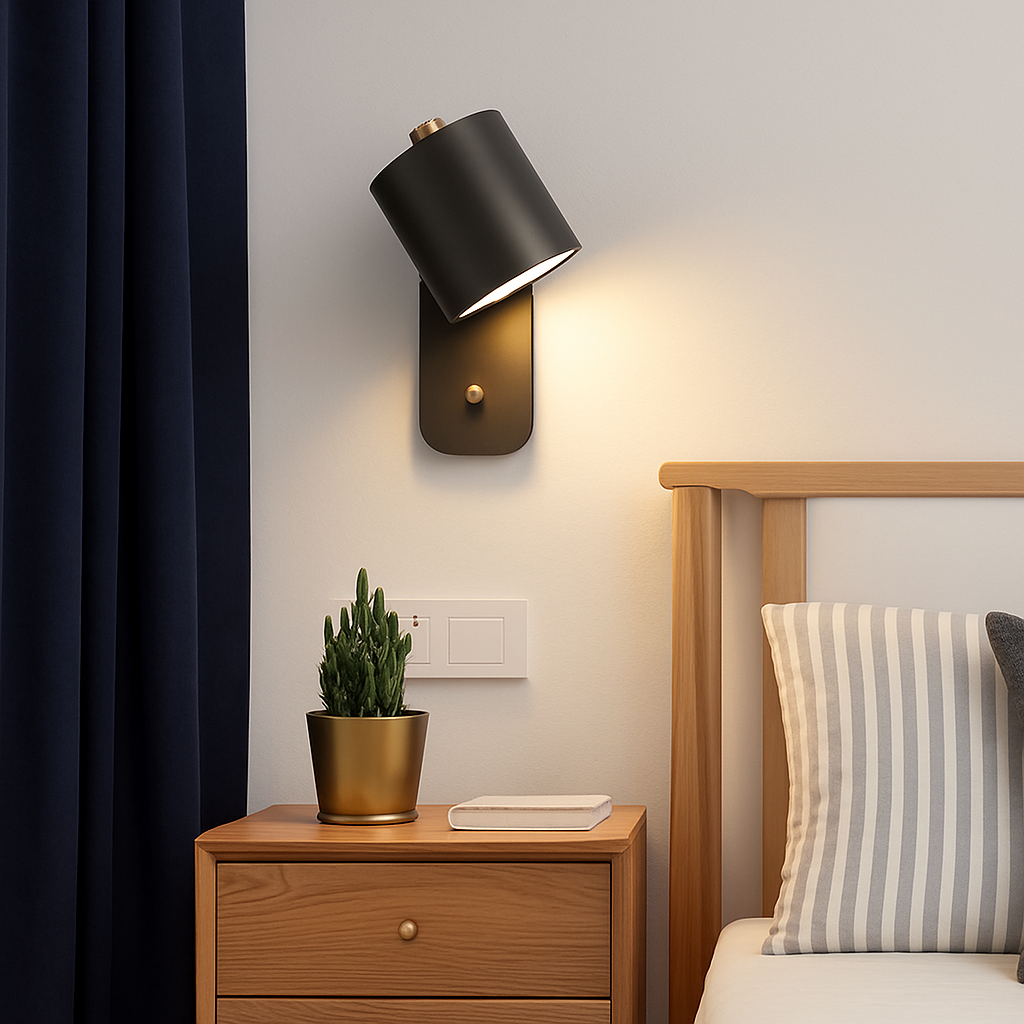 Metal Wall Sconce with Dual-Direction Glow E27 Socket Touch Control Perfect for Bedrooms Hallways and Reading Nooks Modern Minimalist Up-Dow