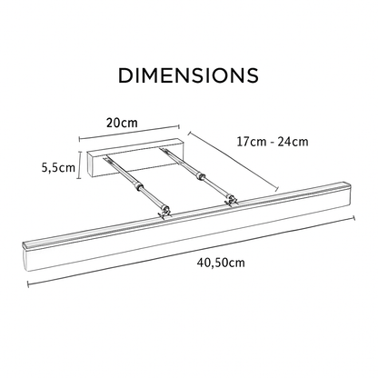Adjustable LED Bathroom Vanity Light 20 in Aluminum Wall Sconce for Mirror Artwork Hallway Modern Linear Fixture Warm Cool Lighting