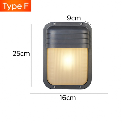 Outdoor Sconce Fixture Silver Ribbed Frosted Glass Up Down Light E27 Socket Weatherproof Porch Entryway Patio Balcony Exterior Lighting for
