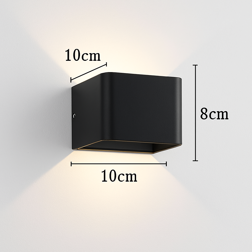 Contemporary Metal Cube LED Wall Sconce – Modern Lighting Fixture for Living Room, Bedroom, Hallway – Energy-Efficient Indoor Accent Light
