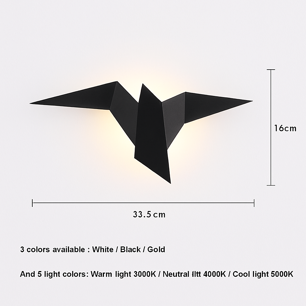 Geometric Bird Wall Sconce LED Up Down Light Modern Metal Art Fixture for Bedroom Living Room Hallway