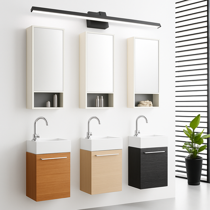 Aluminum Bathroom Vanity Light Bar | LED Mirror Wall Sconce for Modern Bath | Sleek Linear Design for Above Mirror Lighting | Black or