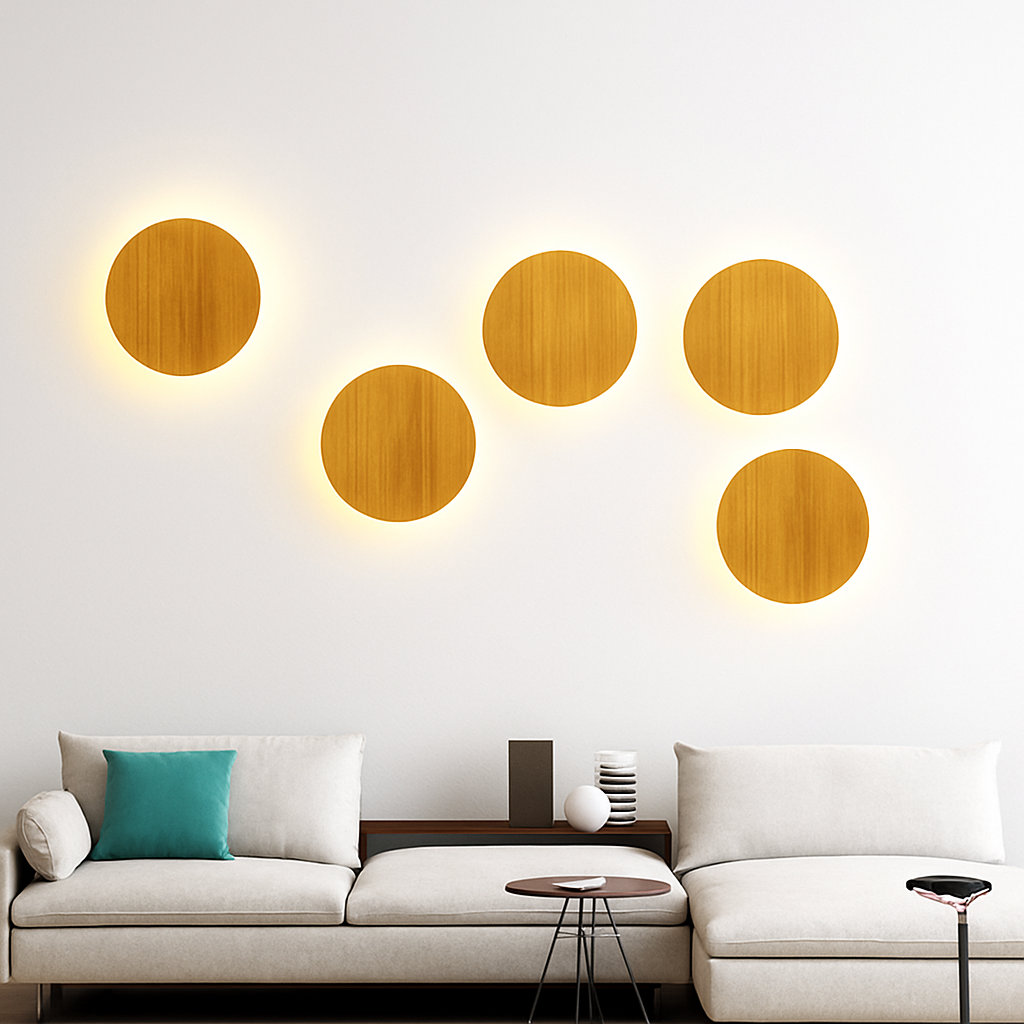 Oval Wood LED Wall Sconce with Clear Glass Shade – Scandinavian Modern Design for Bedroom, Living Room & Hotel