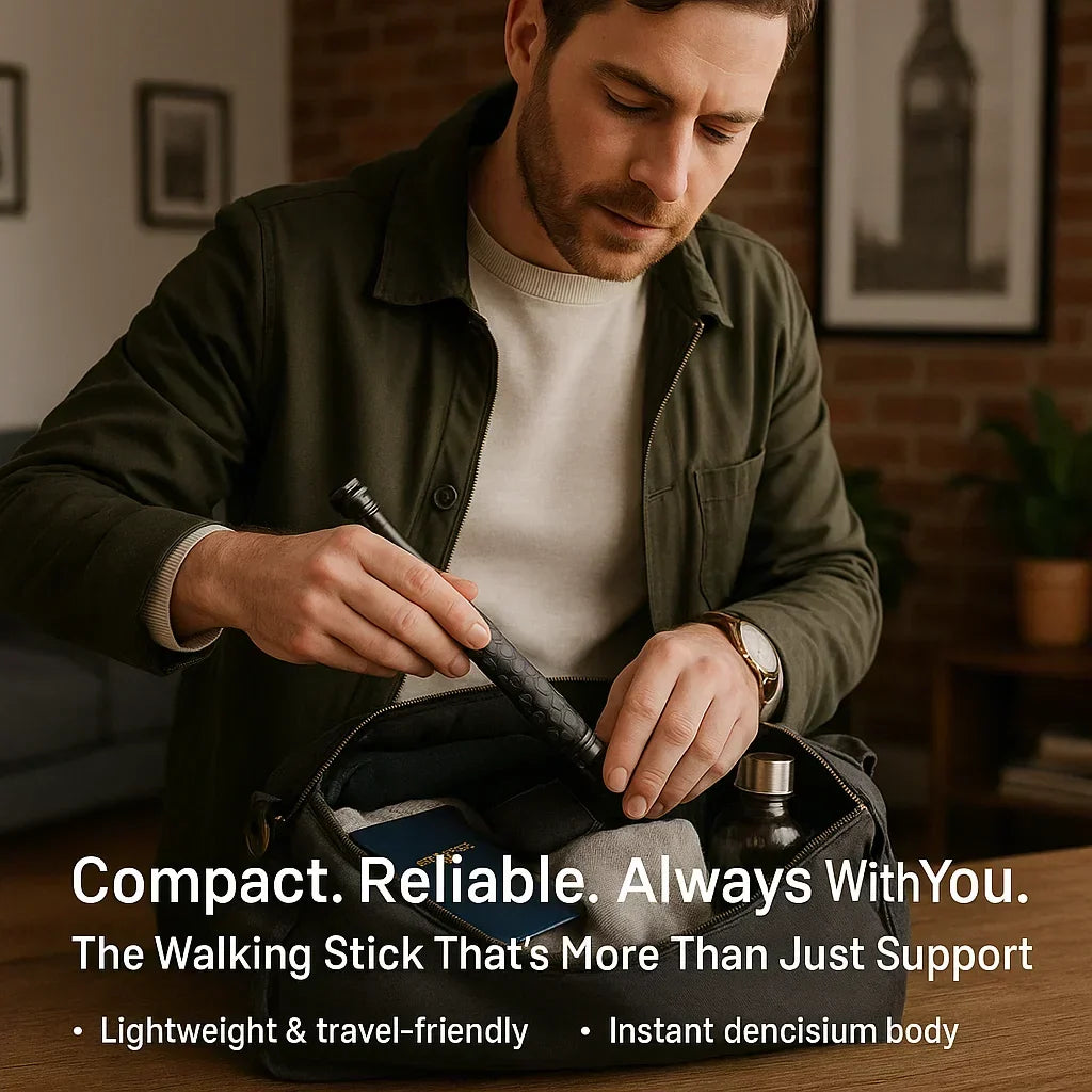 Collapsible Trekking Pole Aluminum Alloy Adjustable Height Anti-Slip Handle Portable Mobility Aid for Trails Parks Daily Use