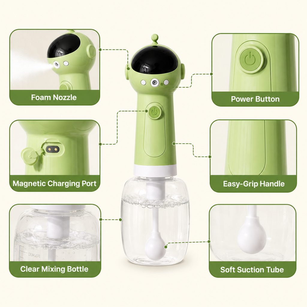 Ortekor AstroFoam Pet Bath Bubble Maker for Home Dog Baths - One-Press Dense Foam Sprayer for Less Hand-Scrubbing & Cleaner Bath Time