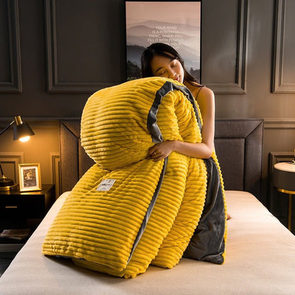 Plush Fleece Comforter Cover Queen/King Green Ribbed Textured Bedding Set Winter Weight Thermal Insulating Duvet Cover for Cold Nights Bedro