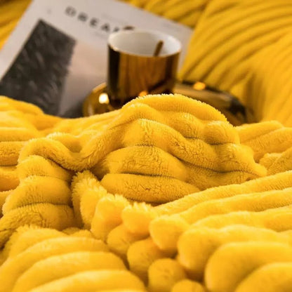 Plush Fleece Comforter Cover Queen/King Green Ribbed Textured Bedding Set Winter Weight Thermal Insulating Duvet Cover for Cold Nights Bedro
