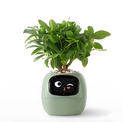 Self-Watering Smart Planter Pot with App Control & Emoji Display for Indoor Plants | Automatic Plant Care System with Water Level Alerts &