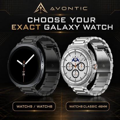 Stainless Steel Link Band for Galaxy Watch 9, Watch 8 & Watch 8 Classic – Premium Metal Bracelet Strap with Quick-Release Links – Fits