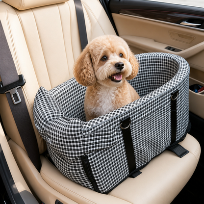 Ortekor Padded Polyester & Chew-Resistant Dog Car Seat (Adjustable Straps)