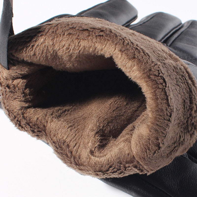 Genuine Sheepskin Winter Gloves with Fleece Lining for Men & Women – Waterproof Cold Weather Hand Protection for Driving & Everyday Wear