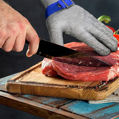 Cut-Resistant Mesh Gloves with Adjustable Wrist Strap for Kitchen, Fishing & Industrial Work | Safety Hand Protection