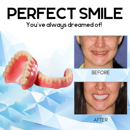 Removable Cosmetic Teeth Veneers for Adults – Instant Smile Enhancer with Silicone Liner, Reusable Snap-On Dental Cover for Natural Look