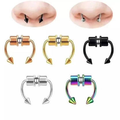 Nose Ring Magnetic Non-Piercing Interchangeable Spikes