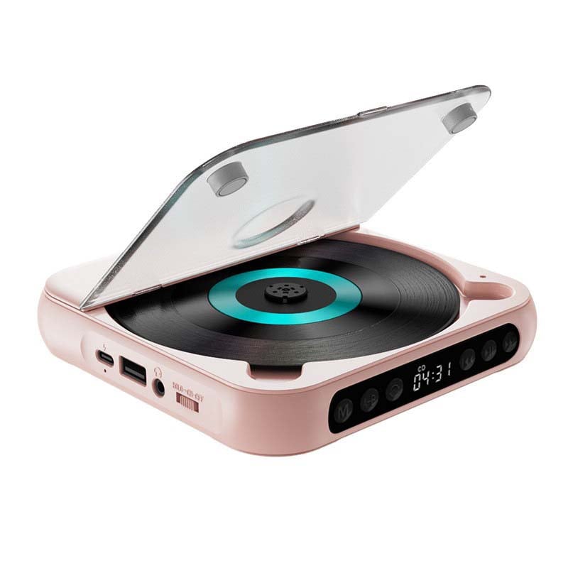 Rechargeable Disc Player with Bluetooth 5.3 Wireless Audio for Home Travel Study Music MP3 CD-R Support 3.5mm Headphone Jack USB-C Charging