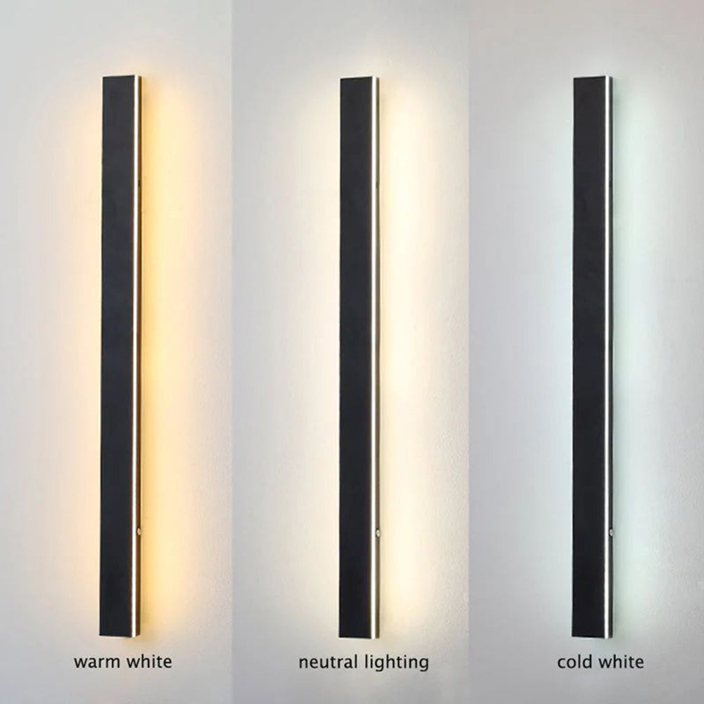 Vertical LED Exterior Light Fixture 12-59 in Aluminum Waterproof IP65 Black for Porch Entryway Pathway Garden Wall Driveway Modern Home