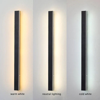Vertical LED Exterior Light Fixture 12-59 in Aluminum Waterproof IP65 Black for Porch Entryway Pathway Garden Wall Driveway Modern Home