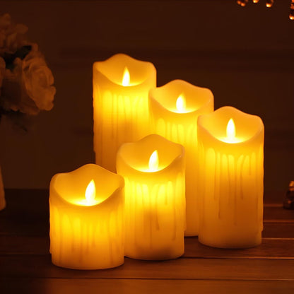 Flameless LED Candles with Realistic Flicker – Safe Battery-Operated Pillar Candles for Home Decor, Weddings, Dinners & Ambiance